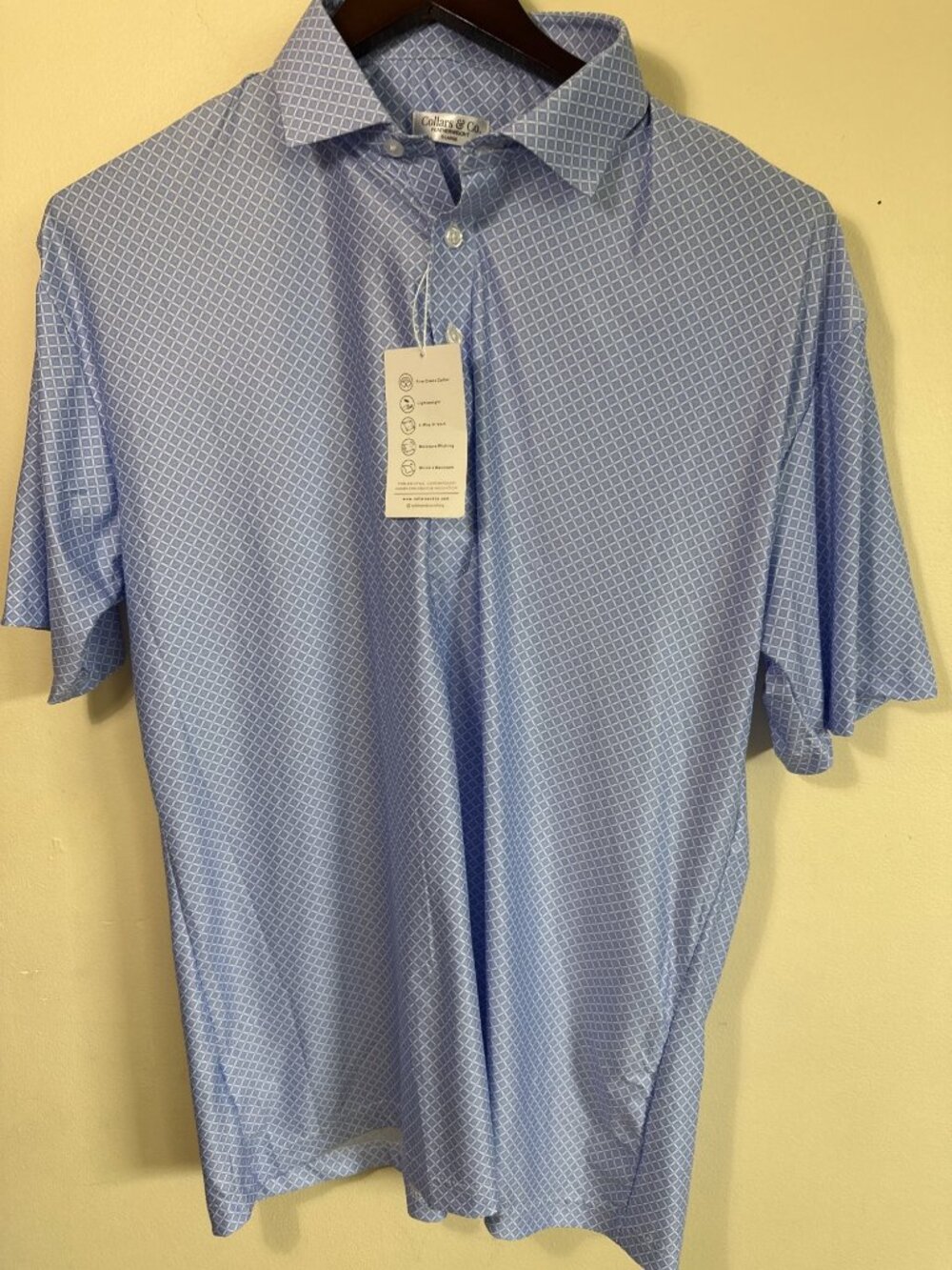 Collars & Co. Featherweight Dress Collar Polo X-Large Blue Lightweight